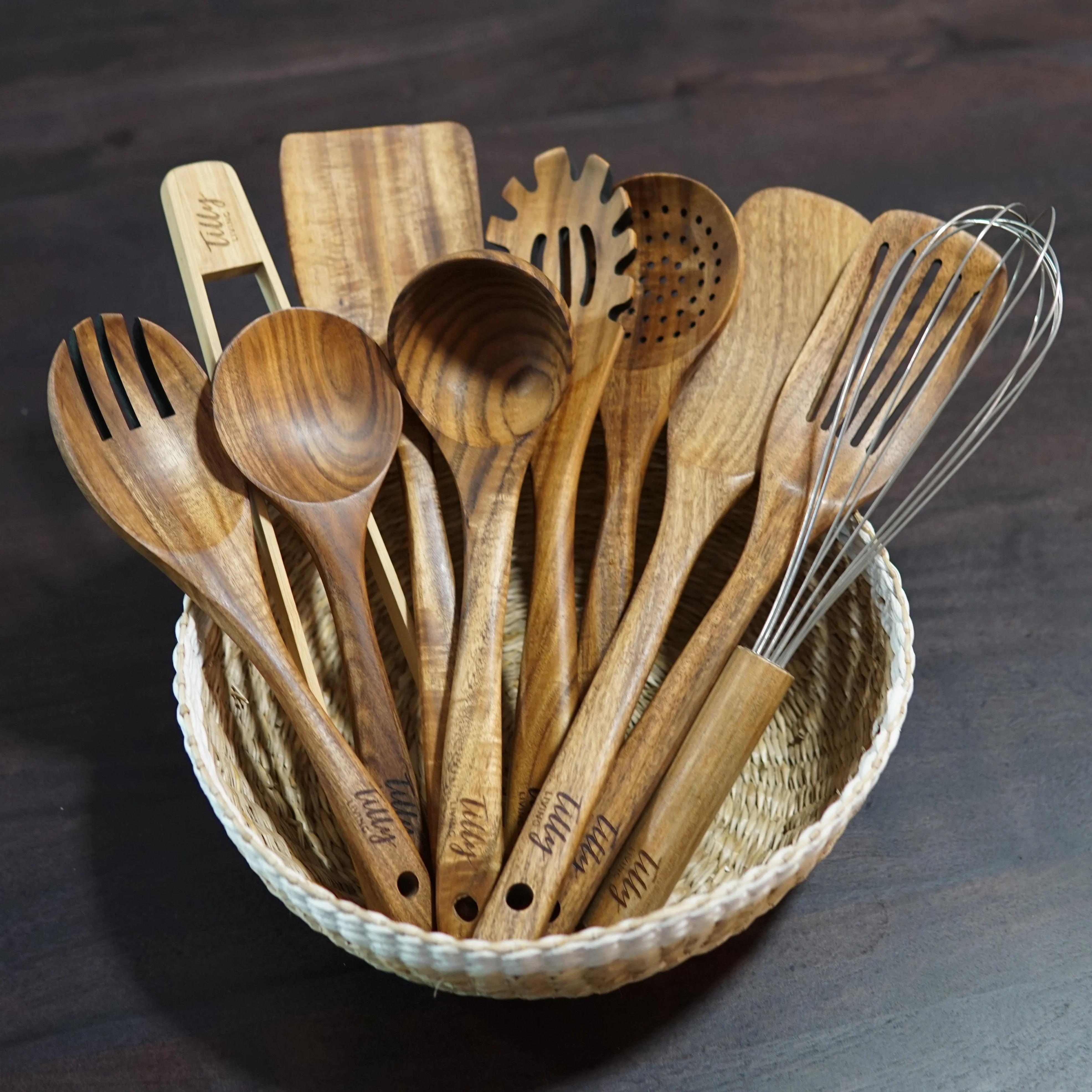 10 Piece Teak Wooden Utensil Set - Image 5