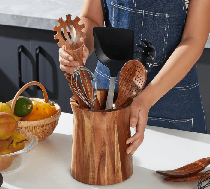 360° Wooden Utensil Caddy - Image 3