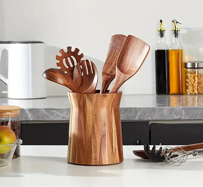 360° Wooden Utensil Caddy - Image 4