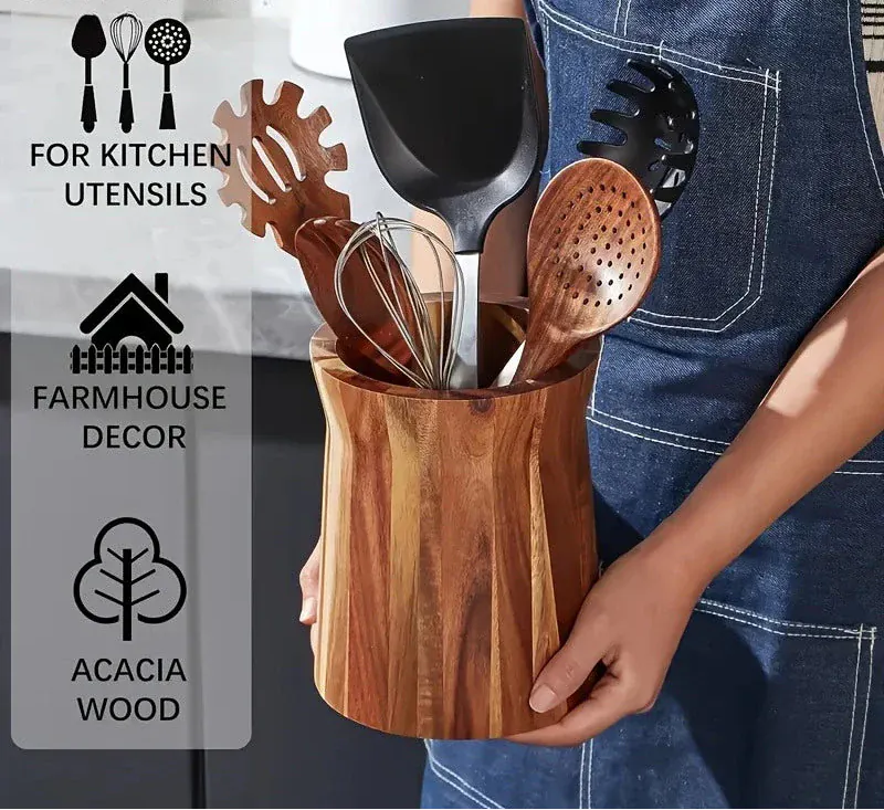 360° Wooden Utensil Caddy - Image 5