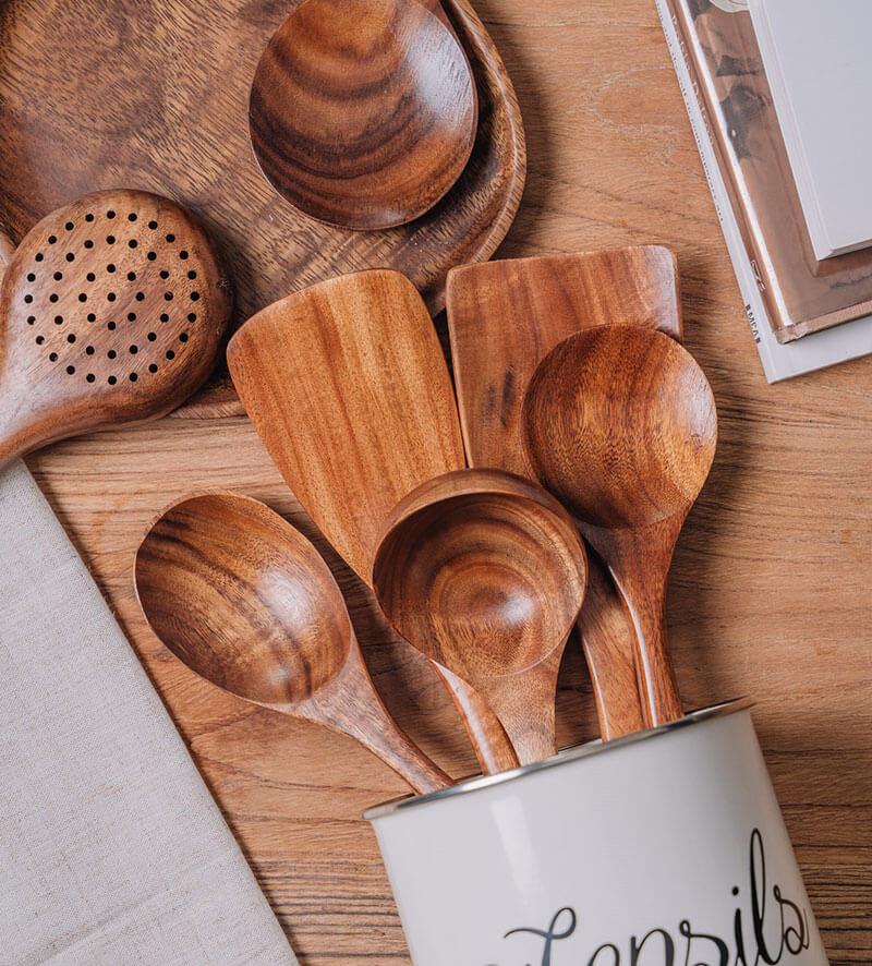 Teak Wooden Utensil Set - Image 6